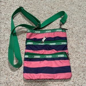 LeSportsac Pink and Green Crossbody Bag